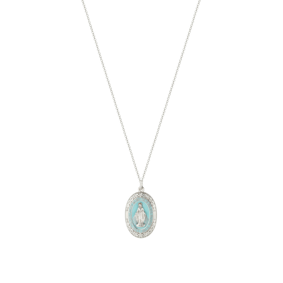Miraculous Medal in White Gold